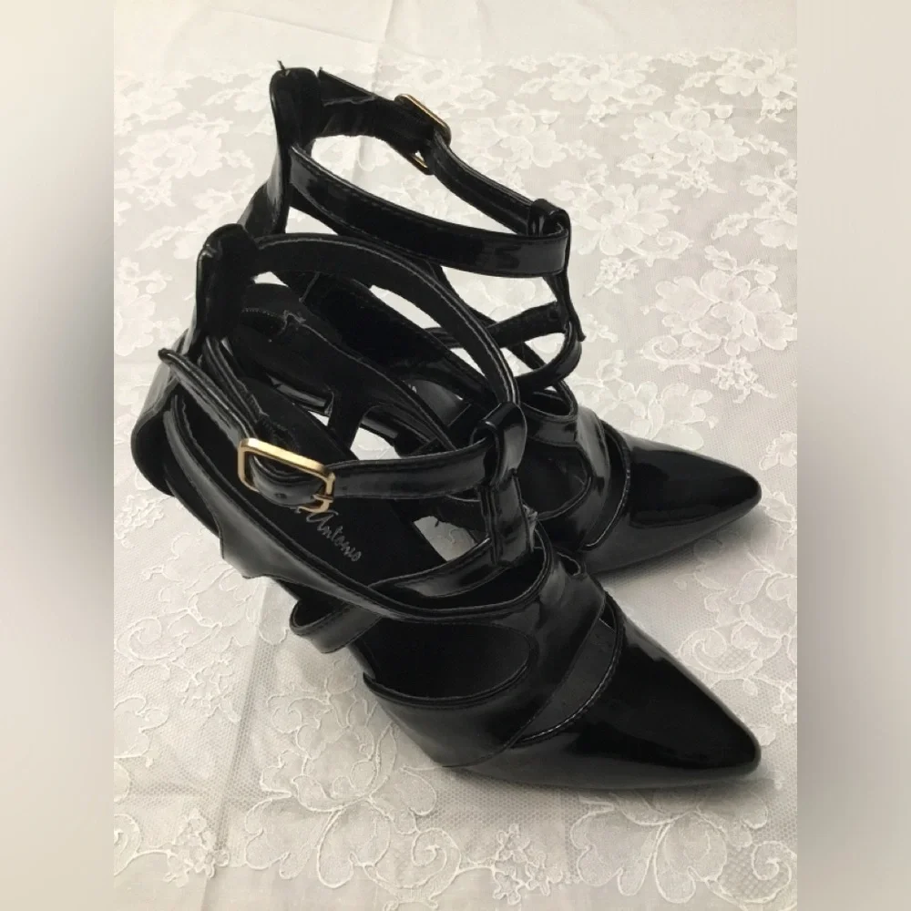 Michael Antonio Glossy Black Heels